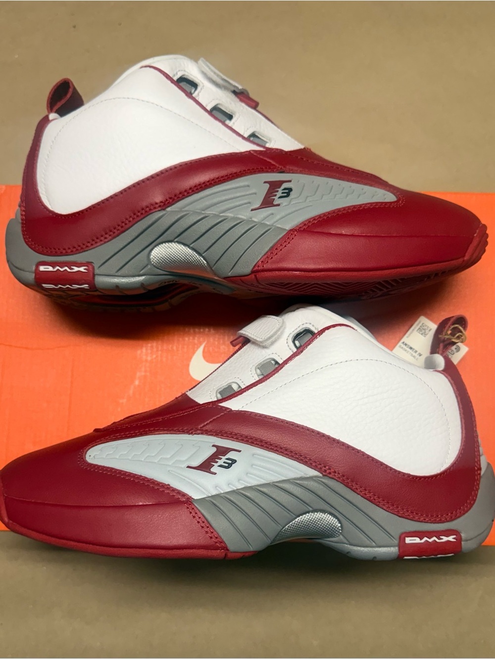 Reebok Answer 4 IV OG White Red 2021 Iverson Mens size 9.5 Basketball Shoes NEW!